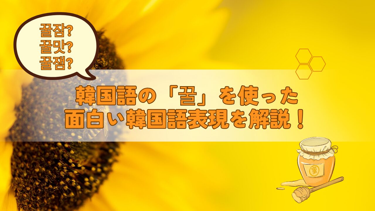 꿀잠? 꿀맛? 꿀잼? 韓国語の「꿀」を使った面白い韓国語表現を解説！