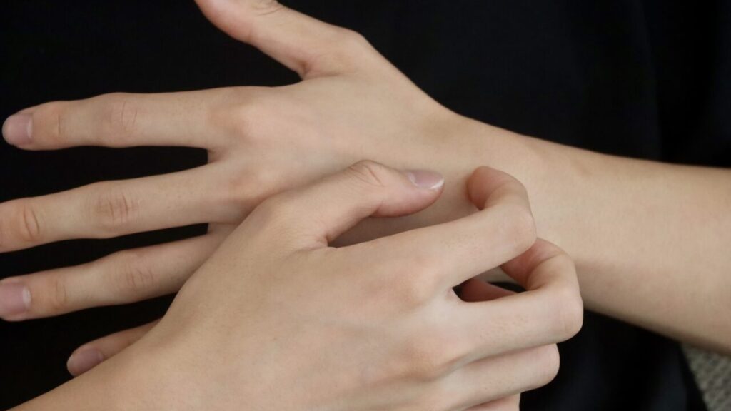 6. 指で掻く、ひっかく긁다