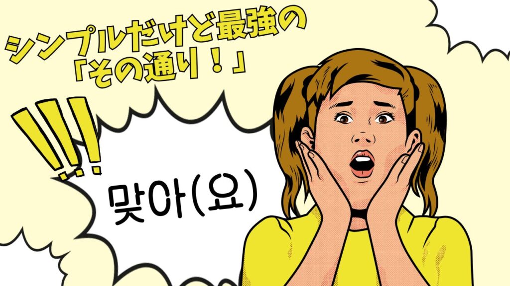 맞아(요)：シンプルだけど最強の「その通り！」